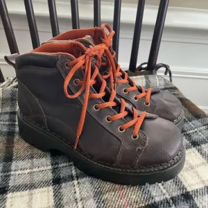 NOS Vintage 90s American Eagle Brown Leather Boots Lug Sole 9