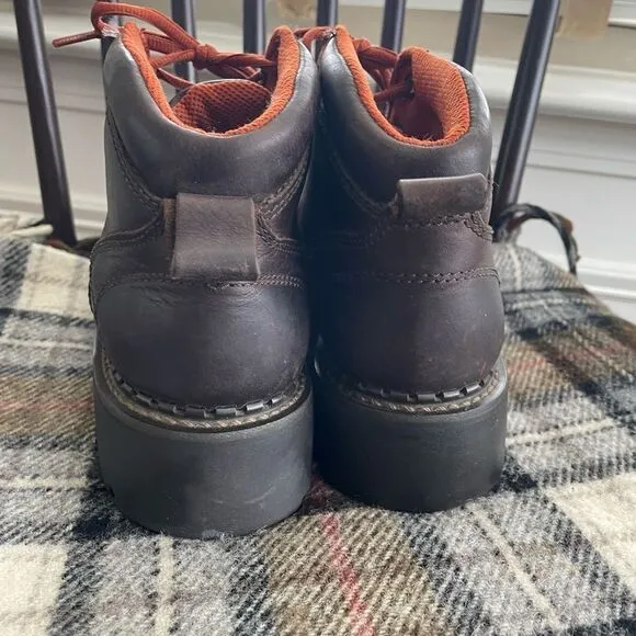 NOS Vintage 90s American Eagle Brown Leather Boots Lug Sole 9