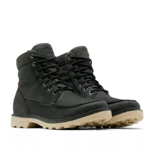 NWB Sorel Carson Moc Coal&amp; Oatmeal Waterproof Boots, size 15!