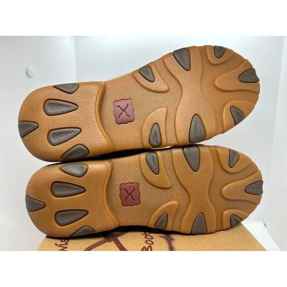NWB Twisted X Boots Leather Driving Mocs Bomber Sunflower Embroidery Women 5.5 M