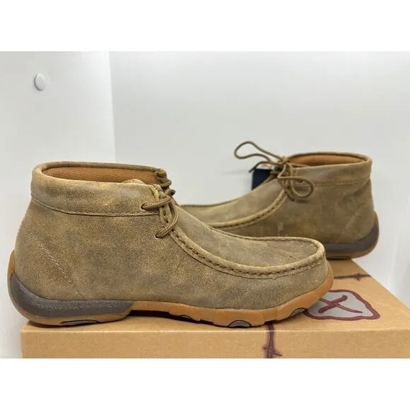 NWB Twisted X Boots Leather Driving Mocs Bomber Sunflower Embroidery Women 5.5 M