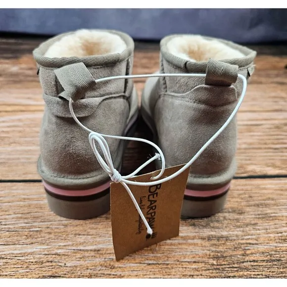NWOB Bearpaw Shalini Stone Women's 10 Boots Cow Suede Wool Blend Lining