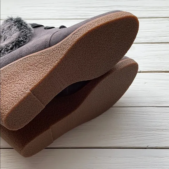 NWOB Cole Haan Coralie Wedge Bootie Grey Suede size 7, 8 and 10