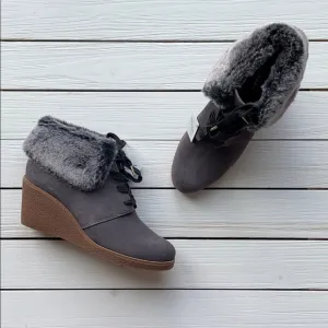 NWOB Cole Haan Coralie Wedge Bootie Grey Suede size 7, 8 and 10