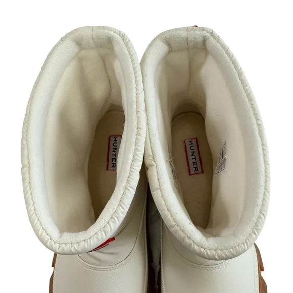 NWOB Hunter Intrepid Insulated Short Snow Bootie in White Willow &amp; Gum Size 11