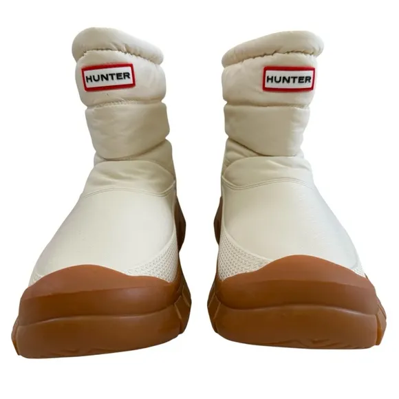 NWOB Hunter Intrepid Insulated Short Snow Bootie in White Willow &amp; Gum Size 11
