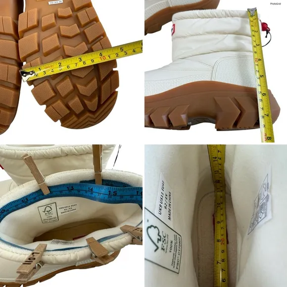 NWOB Hunter Intrepid Insulated Short Snow Bootie in White Willow &amp; Gum Size 11