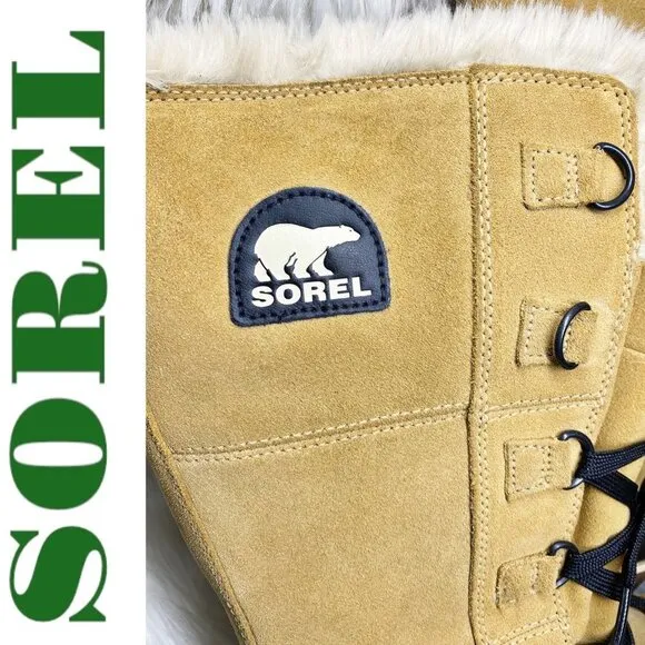 NWOB SOREL Tivoli High II Insulated Faux Fur Mid Calf Winter Boots Tan, Size 9.5