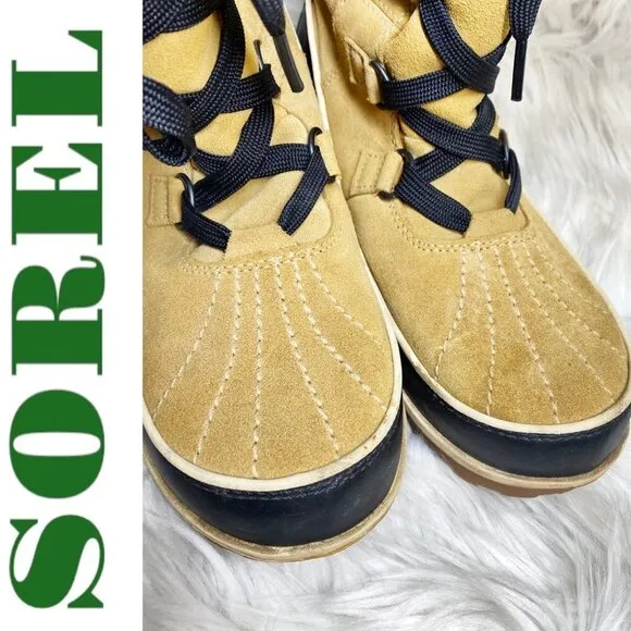 NWOB SOREL Tivoli High II Insulated Faux Fur Mid Calf Winter Boots Tan, Size 9.5