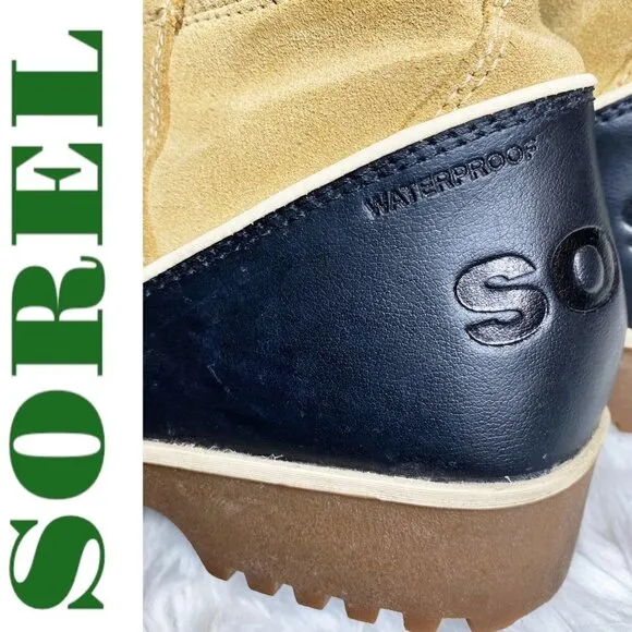 NWOB SOREL Tivoli High II Insulated Faux Fur Mid Calf Winter Boots Tan, Size 9.5