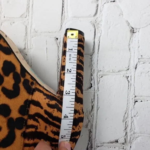 NWOB Antonio Melani Leather Animal Print Fur boots
