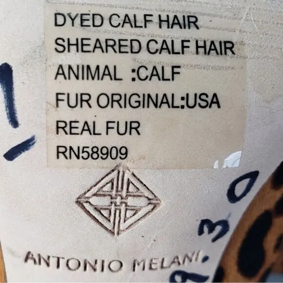 NWOB Antonio Melani Leather Animal Print Fur boots