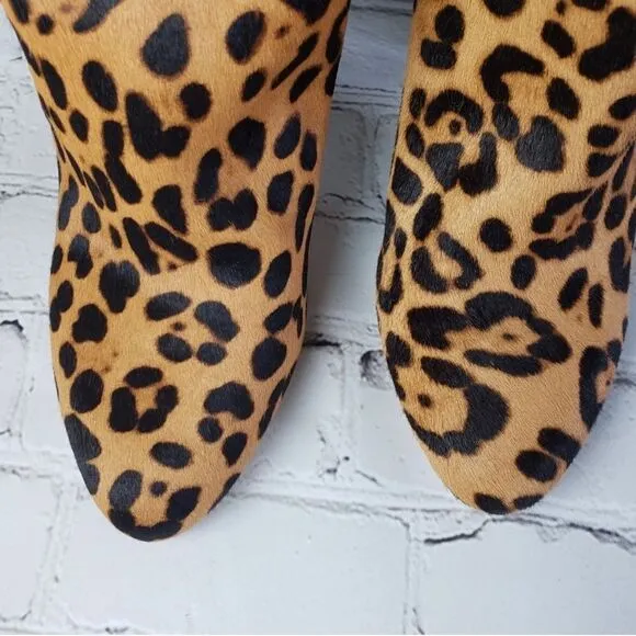 NWOB Antonio Melani Leather Animal Print Fur boots