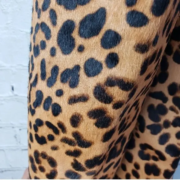 NWOB Antonio Melani Leather Animal Print Fur boots