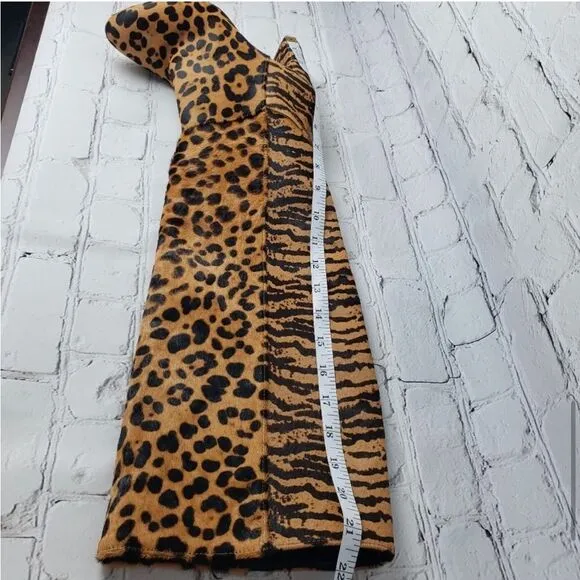 NWOB Antonio Melani Leather Animal Print Fur boots