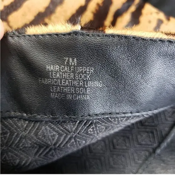 NWOB Antonio Melani Leather Animal Print Fur boots