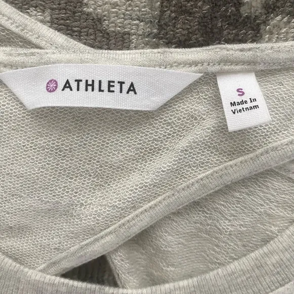 NWOT Athleta S Heather Grey Oversized Sweater Cross Twist Open Back So Soft