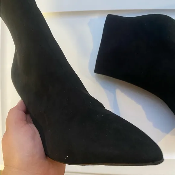 NWOT Black Suede Stiletto Ankle Heel Boot for Women Size 8
