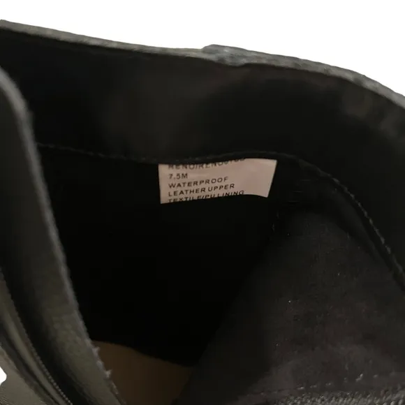 NWOT, Blondo Reno Waterproof Black Leather Combat Boots, Sz 7.5