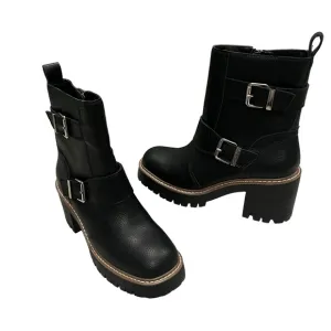 NWOT, Blondo Reno Waterproof Black Leather Combat Boots, Sz 7.5