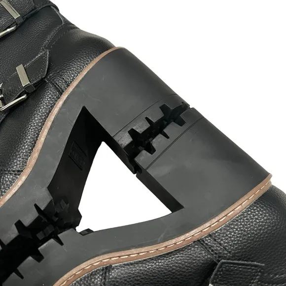 NWOT, Blondo Reno Waterproof Black Leather Combat Boots, Sz 7.5