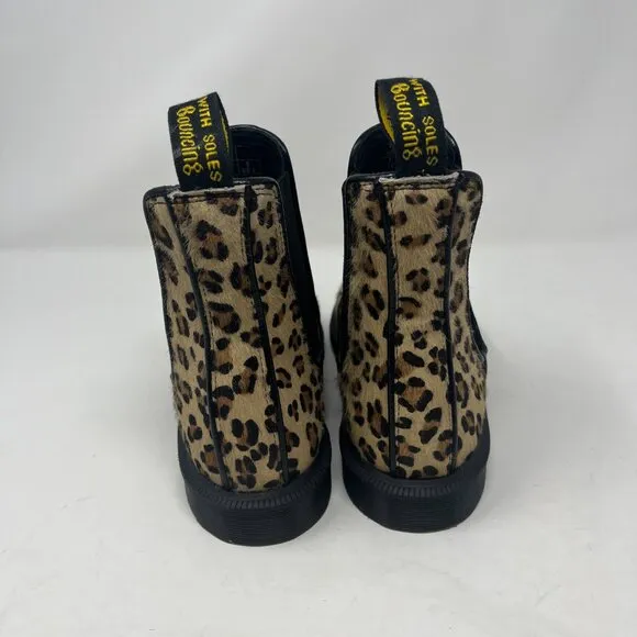 NWOT Dr. Martens Flora Hair On Leopard Chelsea Boots women 6