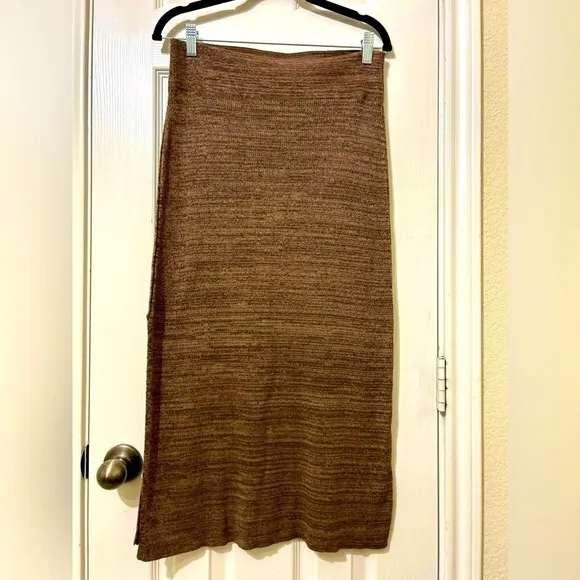 NWOT Free People, Golden Hour Midi Skirt, Large in French Toast