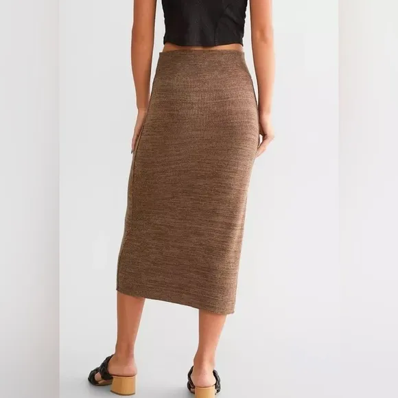 NWOT Free People, Golden Hour Midi Skirt, Large in French Toast