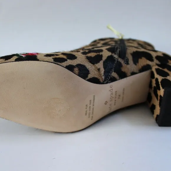 NWOT Kate Spade Leopard Floral Fur Boots NO BOX
