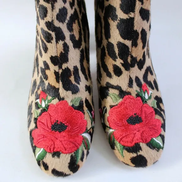NWOT Kate Spade Leopard Floral Fur Boots NO BOX
