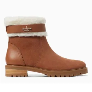NWOT Kate Spade suede fur trimmed boots booties Bailee Winter
