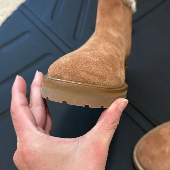 NWOT Kate Spade suede fur trimmed boots booties Bailee Winter