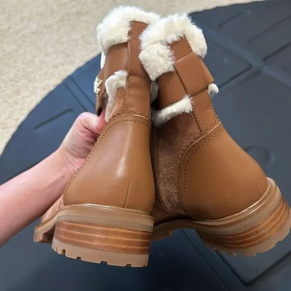 NWOT Kate Spade suede fur trimmed boots booties Bailee Winter