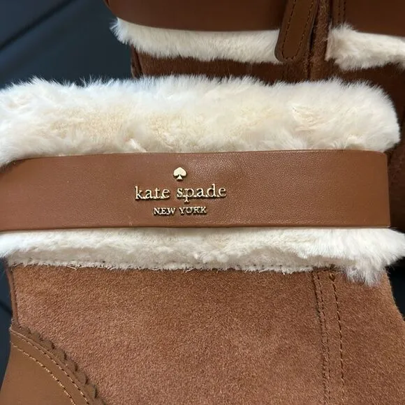 NWOT Kate Spade suede fur trimmed boots booties Bailee Winter