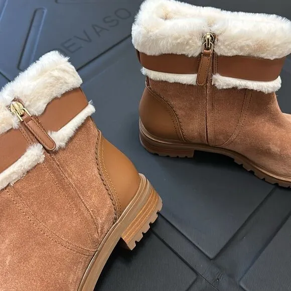 NWOT Kate Spade suede fur trimmed boots booties Bailee Winter