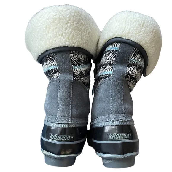 NWOT Khombu Cold Weather Duck Boot Faux Fur Winter Leather Snow Boots (size 9)
