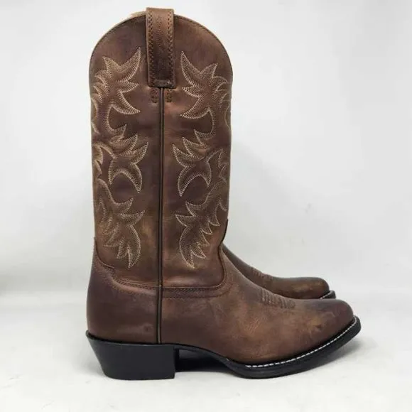 NWOT men's 9 Ariat Heritage R toe western cowboy boot Distressed Brown leather