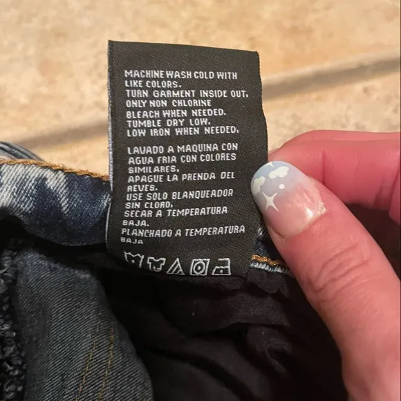 NWOT Men's XRAY Straight-Fit Moto Washed Distressed Blue 5-Pocket Biker Jeans