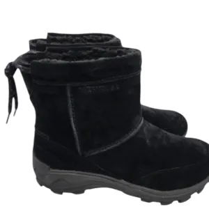 NWOT Merrell Unisex Suede Black Boots Waterproof Faux Fur Men 8.5 or Wom…