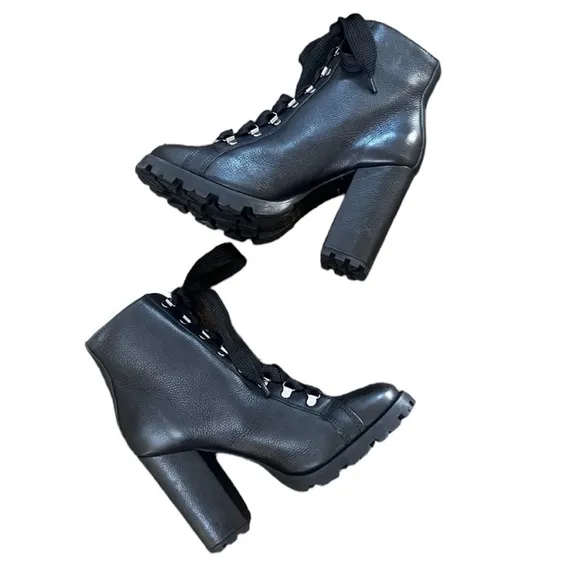 NWOT Schutz Zara Fur-Lined Winter Leather Ankle Boots Black - Sz 11