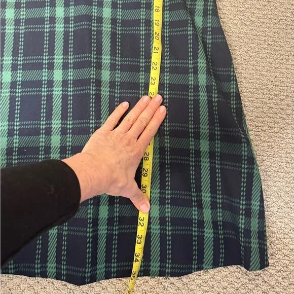 NWOT Vince Camuto Wool Navy and Green Plaid Dress Size 4