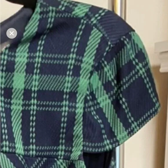 NWOT Vince Camuto Wool Navy and Green Plaid Dress Size 4