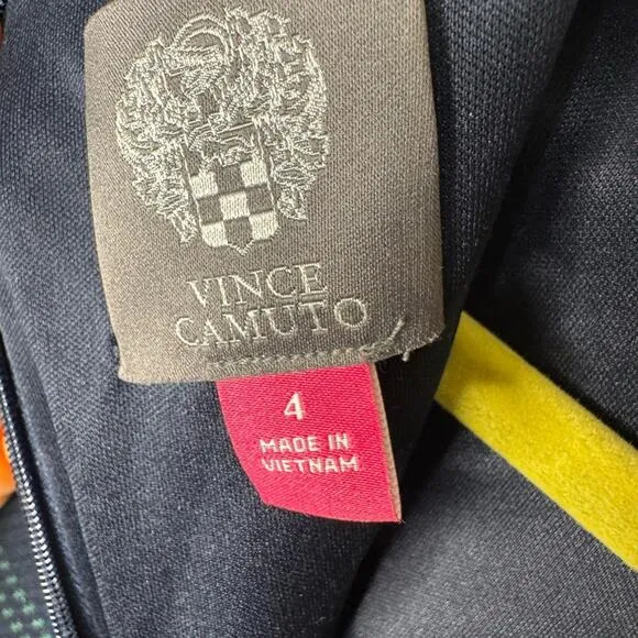 NWOT Vince Camuto Wool Navy and Green Plaid Dress Size 4