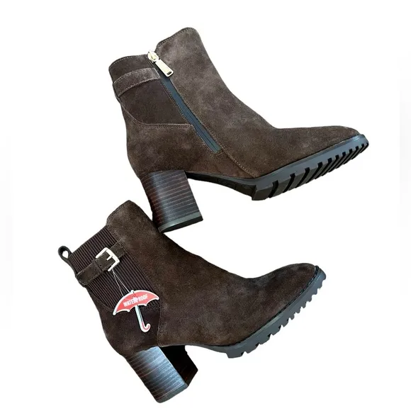 NWOT Women’s Blondo Brown Suede Tamara Waterproof Booties – Sz 8.5