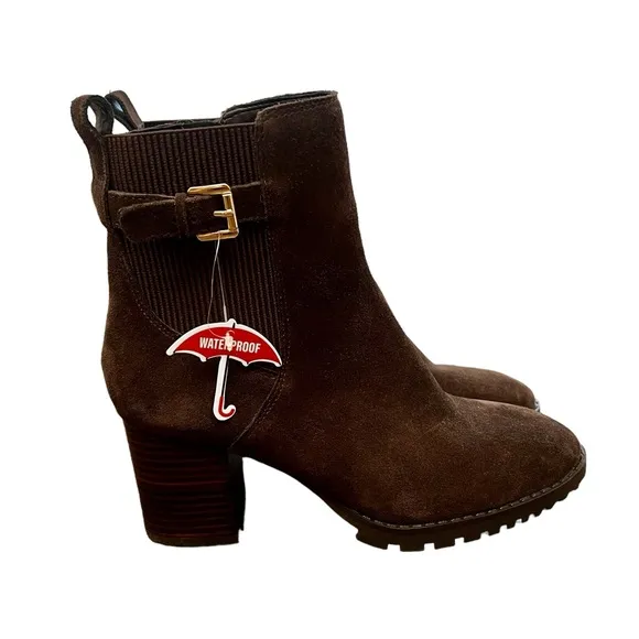 NWOT Women’s Blondo Brown Suede Tamara Waterproof Booties – Sz 8.5