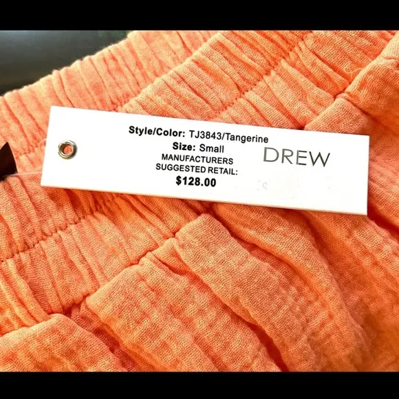 NWT 2 Piece DREW’s Ruffled Tangerine Gauzy Tiered Skirt &amp; Top Size Small