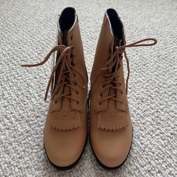 NWT Ariat Heritage Lacer II Lace-Up Roper Leather Boots Tan Size 7