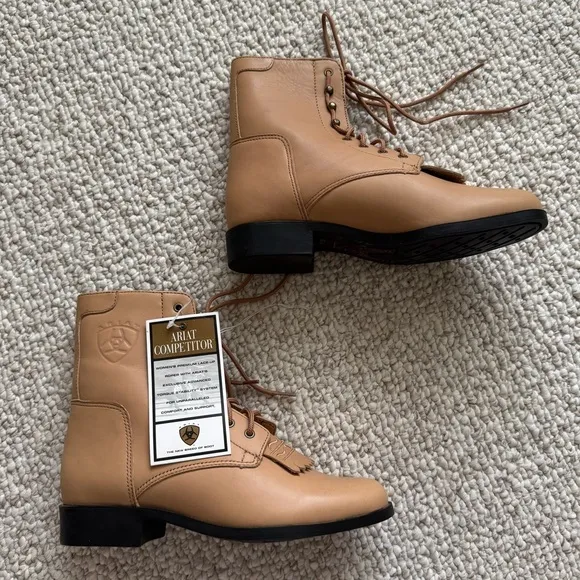 NWT Ariat Heritage Lacer II Lace-Up Roper Leather Boots Tan Size 7
