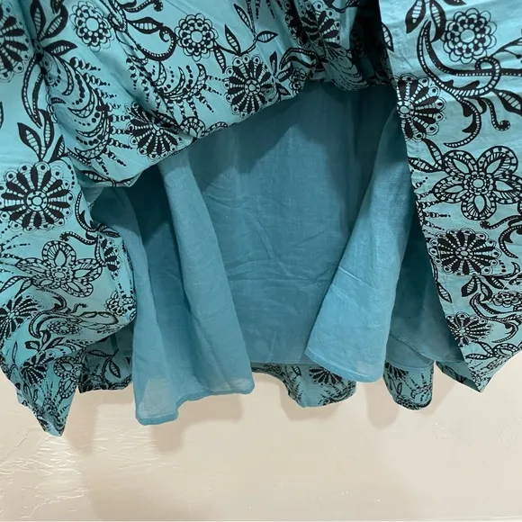 NWT Banjanan Bristol Pearl Midi Dress Women's XL Turquoise Pockets Long Sleeve