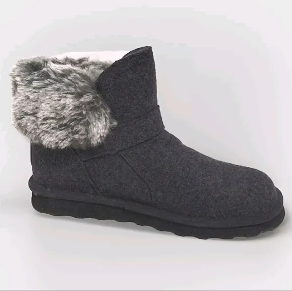 NWT Bearpaw Women's Fur Trim Wide Koko Ankle Water Resistant Ski Winter Boots 10